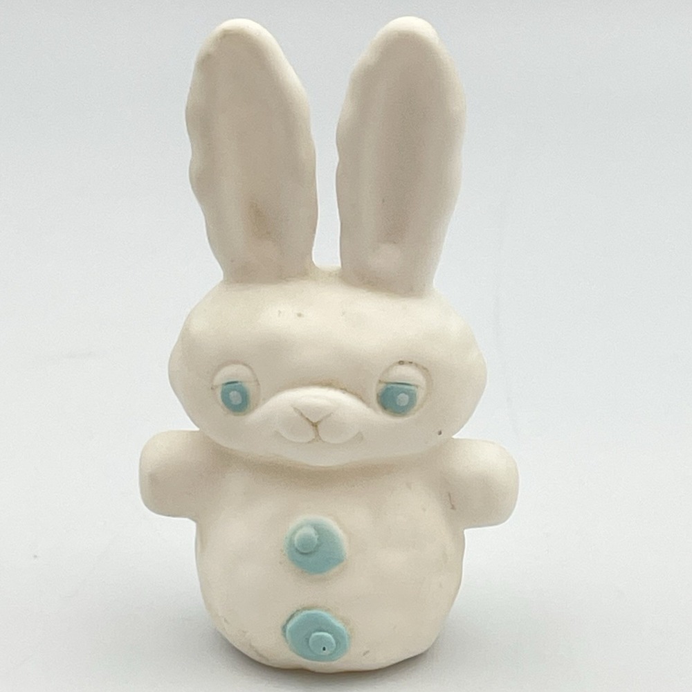 Littlest Pet Shop Bunny‎ Rabbit Figure White Blue Eyes Buttons 2.5"